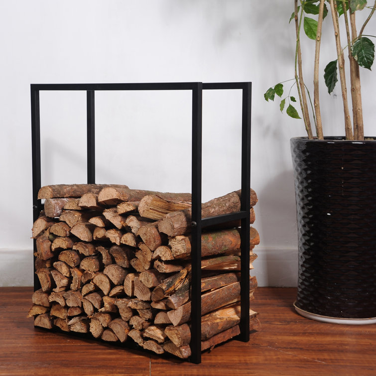 Black metal log discount holder